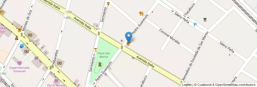 Mapa de ubicacion de Plaza Café en 阿根廷, 布宜诺斯艾利斯省, Partido De Tigre, Tigre.