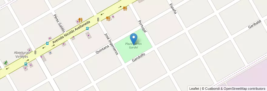 Mapa de ubicacion de Plaza Carlos Gardel en Arjantin, Buenos Aires, Partido De San Fernando, Victoria, Virreyes.