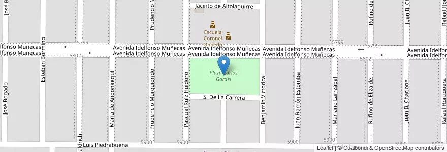 Mapa de ubicacion de Plaza Carlos Gardel en Argentina, Córdoba, Departamento Capital, Pedanía Capital, Cordoba, Municipio De Córdoba.