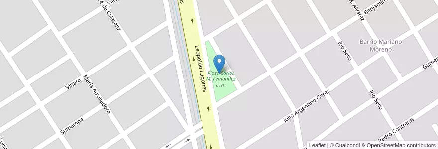 Mapa de ubicacion de Plaza Carlos M. Fernandez Loza en アルゼンチン, サンティアゴ・デル・エステロ州, Departamento Capital, Santiago Del Estero.