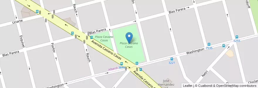 Mapa de ubicacion de Plaza Casiano Casas en Аргентина, Санта-Фе, Departamento Rosario, Municipio De Rosario, Росарио.