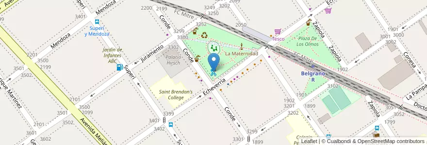 Mapa de ubicacion de Plaza Castelli en Argentinië, Ciudad Autónoma De Buenos Aires, Buenos Aires.