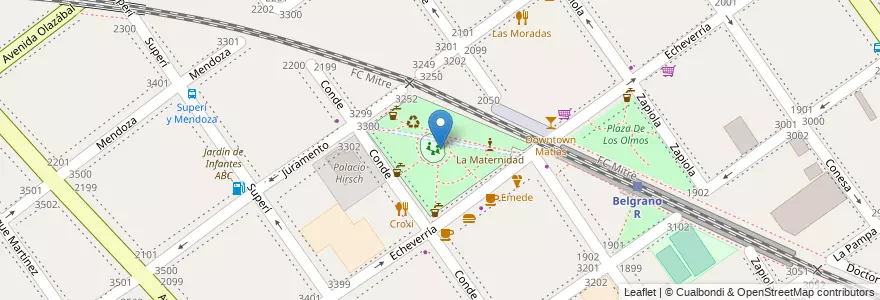 Mapa de ubicacion de Plaza Castelli, Belgrano en 아르헨티나, Ciudad Autónoma De Buenos Aires, 부에노스아이레스.