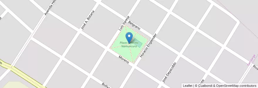 Mapa de ubicacion de Plaza Ceferino Namuncurá en 아르헨티나, 부에노스아이레스주, Partido De General Pueyrredón, Mar Del Plata.