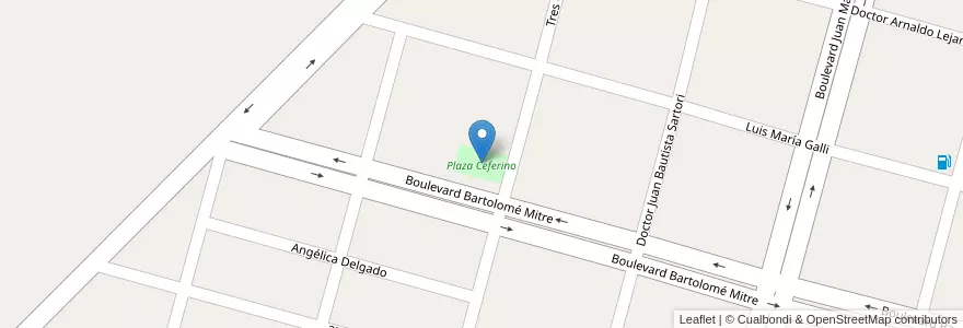 Mapa de ubicacion de Plaza Ceferino en 阿根廷, 布宜诺斯艾利斯省, Partido De Villarino.