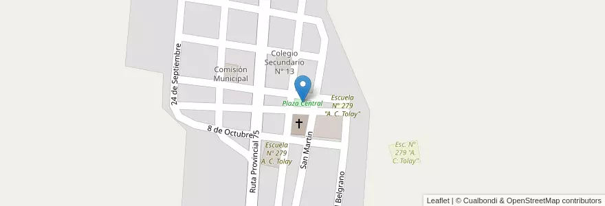 Mapa de ubicacion de Plaza Central en アルゼンチン, フフイ州, Departamento Cochinoca, Municipio De Abdón Castro Tolay.