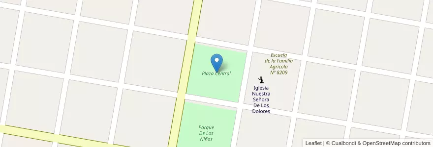 Mapa de ubicacion de Plaza Central en Arjantin, Santa Fe, Departamento San Justo, Municipio De San Martín Norte.