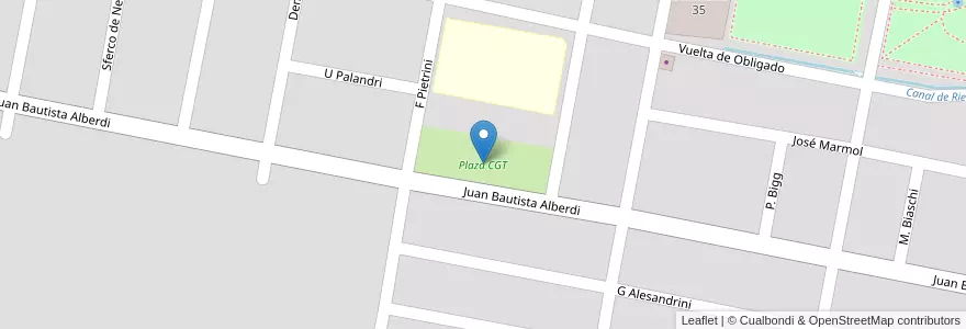 Mapa de ubicacion de Plaza CGT en Argentinien, Provinz Río Negro, Departamento General Roca, Villa Regina.