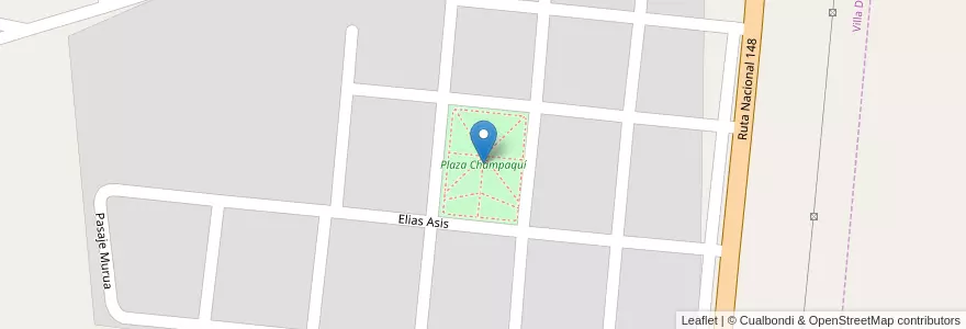 Mapa de ubicacion de Plaza Champaquí en Argentina, Córdoba, Departamento San Javier, Pedanía Dolores, Municipio De Villa Dolores.