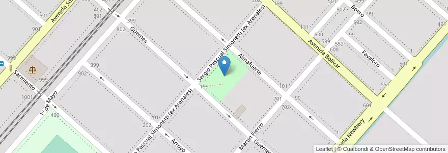 Mapa de ubicacion de Plaza "Che" Guevara en Argentina, Buenos Aires, Partido De Ayacucho, Ayacucho.