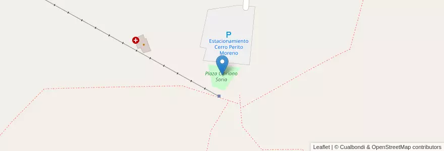 Mapa de ubicacion de Plaza Cipriano Soria en アルゼンチン, チリ, リオネグロ州, Departamento Bariloche.