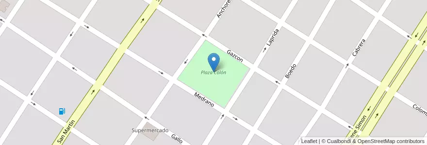 Mapa de ubicacion de Plaza Colón en Argentina, Buenos Aires, Partido De Baradero, Baradero.