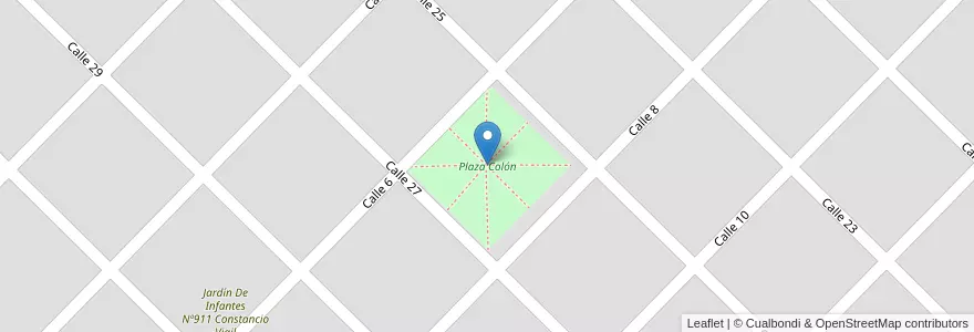 Mapa de ubicacion de Plaza Colón en Argentinië, Buenos Aires, Partido De Balcarce.