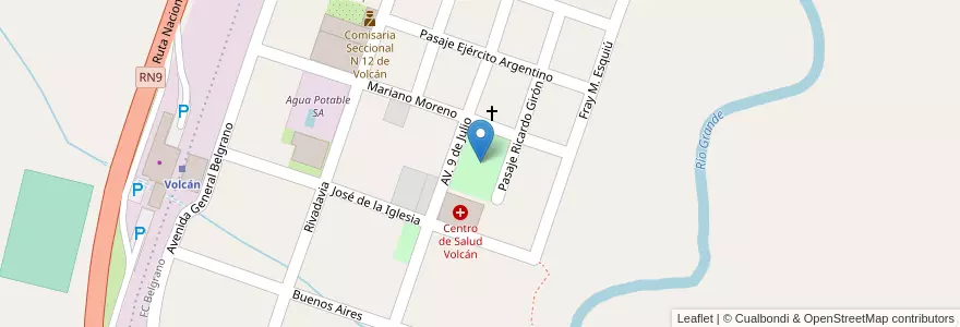 Mapa de ubicacion de Plaza Combate de Volcán en Arjantin, Jujuy, Departamento Tumbaya, Municipio De Volcán.