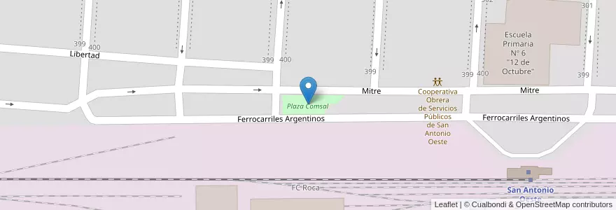 Mapa de ubicacion de Plaza Comsal en الأرجنتين, ريو نيغرو, Departamento San Antonio, San Antonio Oeste, San Antonio Oeste.