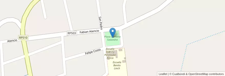 Mapa de ubicacion de Plaza Cornelio Saavedra en Argentinië, San Juan, Valle Fértil.