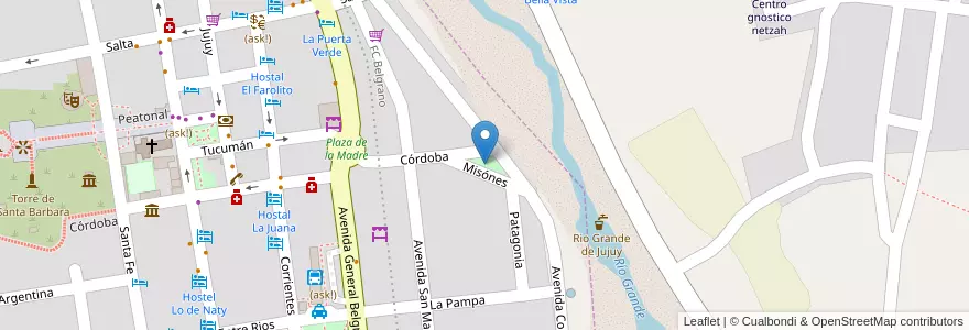Mapa de ubicacion de Plaza Coronel E. Arias en Argentina, Jujuy, Departamento Humahuaca, Municipio De Humahuaca, Humahuaca.