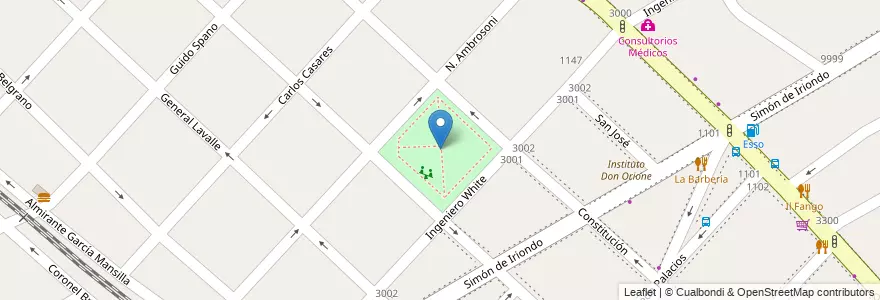 Mapa de ubicacion de Plaza Coronel Manuel Dorrego en アルゼンチン, ブエノスアイレス州, Partido De San Fernando, Victoria.