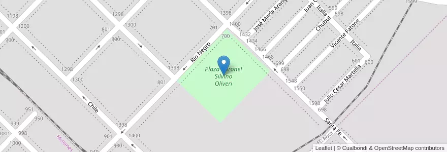 Mapa de ubicacion de Plaza Coronel Silvino Oliveri en Argentina, Buenos Aires, Partido De Bahía Blanca, Bahía Blanca.