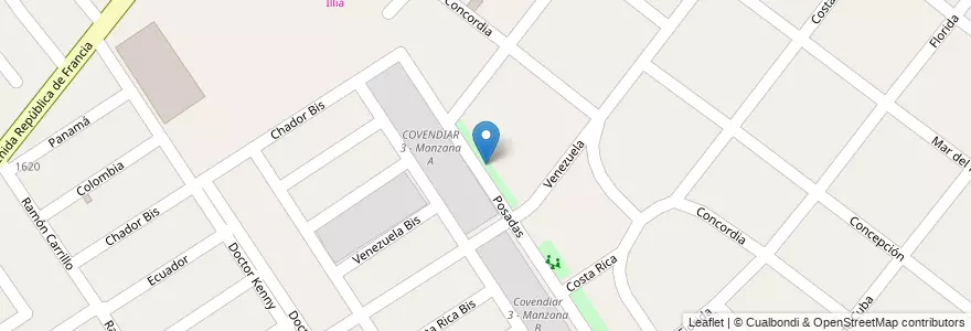 Mapa de ubicacion de Plaza Covendiar 2 en 아르헨티나, 부에노스아이레스주, Partido De Quilmes, Ezpeleta.