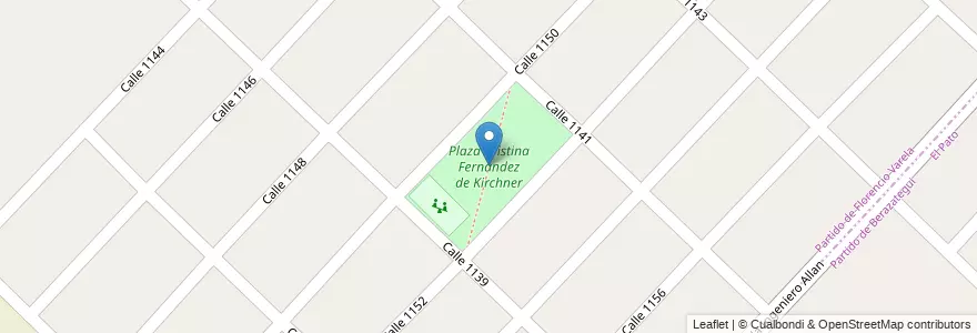 Mapa de ubicacion de Plaza Cristina Fernández de Kirchner en アルゼンチン, ブエノスアイレス州, Partido De Florencio Varela, Ingeniero Juan Allan.