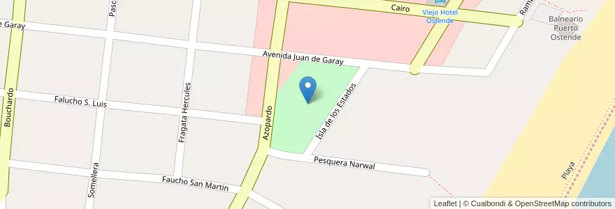 Mapa de ubicacion de Plaza Crucero Gral. Belgrano en Argentinien, Provinz Buenos Aires, Partido De Pinamar.