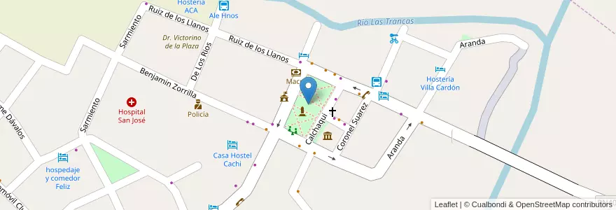 Mapa de ubicacion de Plaza De 9 Julio en الأرجنتين, Salta, Cachi, Municipio De Cachi, Cachi.