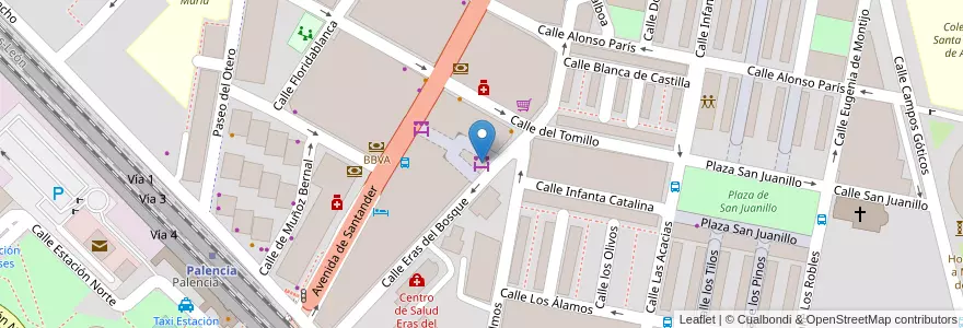 Mapa de ubicacion de Plaza de Abastos La Castellana en 西班牙, Castilla Y León, Palencia, Campos, Palencia.