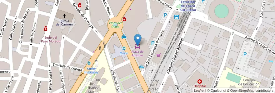 Mapa de ubicacion de Plaza de Abastos en Espanha, Região De Múrcia, Região De Múrcia, Alto Guadalentín, Lorca.