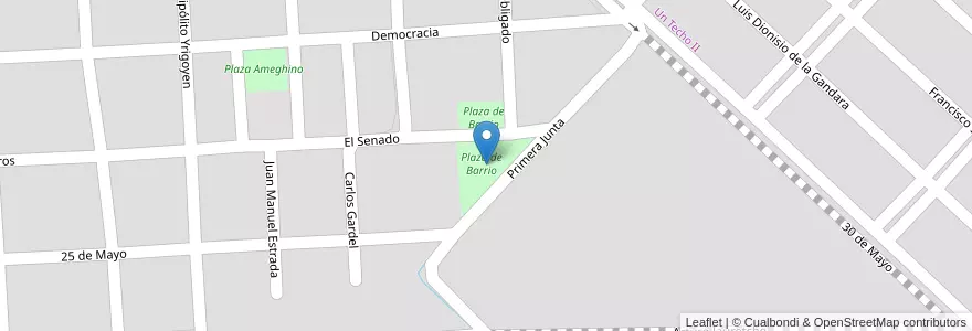 Mapa de ubicacion de Plaza de Barrio en Argentinië, Buenos Aires, Partido De Chascomús, Chascomús.
