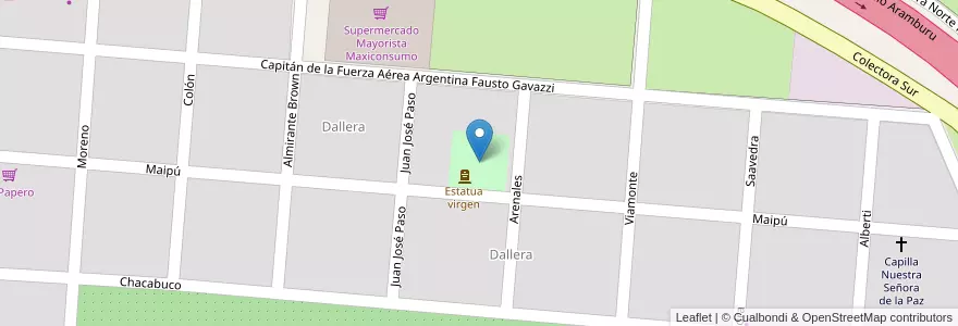 Mapa de ubicacion de Plaza de Barrio Dallera en Argentinië, Buenos Aires, Partido De Campana.