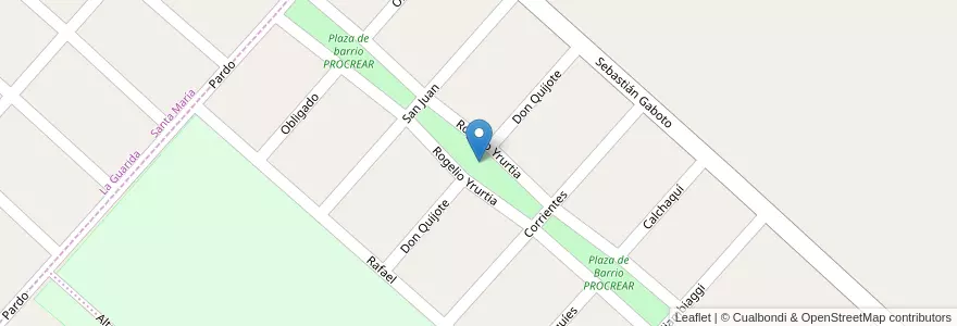 Mapa de ubicacion de Plaza de Barrio PROCREAR en Argentinië, Buenos Aires, Partido De San Miguel, Bella Vista.