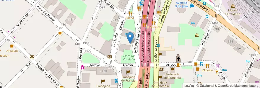 Mapa de ubicacion de Plaza De Cataluña, Retiro en Аргентина, Буэнос-Айрес, Comuna 1, Буэнос-Айрес.