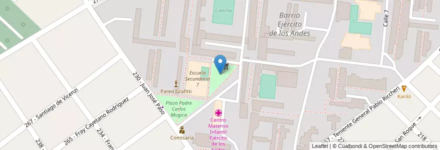 Mapa de ubicacion de Plaza de Ciudad Evita en 阿根廷, 布宜诺斯艾利斯省, Partido De Tres De Febrero, Ciudadela.