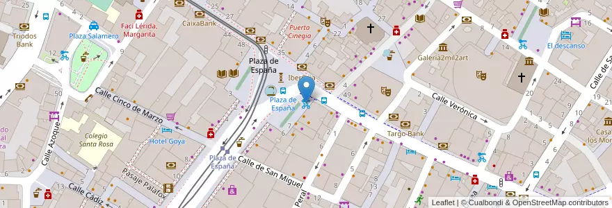 Mapa de ubicacion de Plaza de España en İspanya, Aragón, Zaragoza, Zaragoza, Zaragoza.