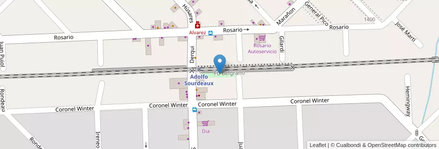 Mapa de ubicacion de Plaza de Juegos en Argentinië, Buenos Aires, Partido De Malvinas Argentinas, Villa De Mayo, Ingeniero Adolfo Sourdeaux.