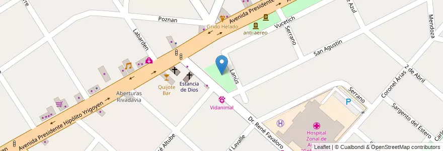 Mapa de ubicacion de plaza de juegos en Argentinien, Provinz Buenos Aires, Partido De José C. Paz.