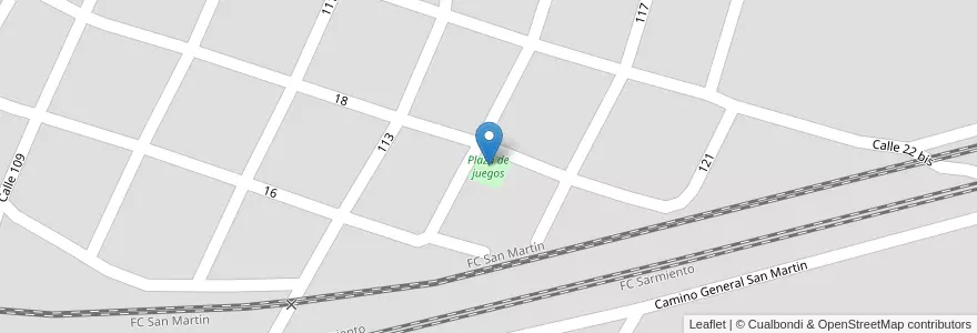 Mapa de ubicacion de Plaza de juegos en Argentine, Province De Buenos Aires, Partido De Mercedes, Mercedes.