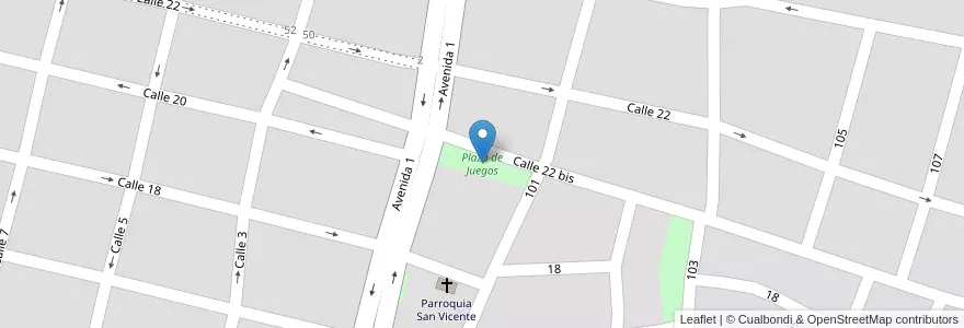 Mapa de ubicacion de Plaza de Juegos en Argentine, Province De Buenos Aires, Partido De Mercedes, Mercedes.
