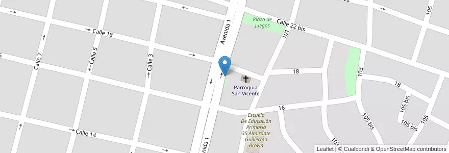 Mapa de ubicacion de Plaza de juegos en Argentina, Buenos Aires, Partido De Mercedes, Mercedes.
