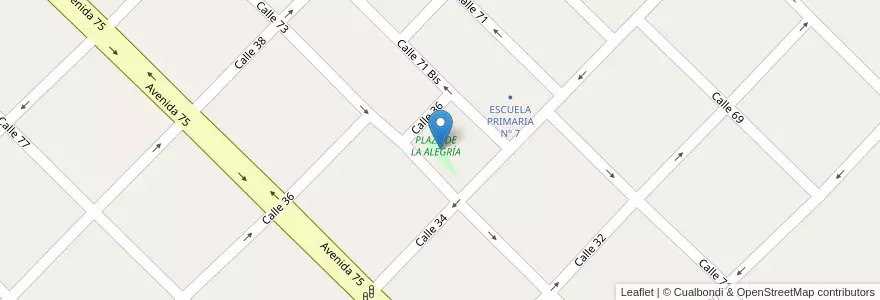 Mapa de ubicacion de PLAZA DE LA ALEGRÍA en Arjantin, Buenos Aires, Partido De Necochea, Necochea.