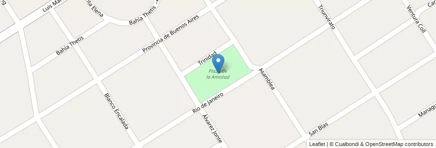 Mapa de ubicacion de Plaza de la Amistad en Argentina, Buenos Aires, Partido De Malvinas Argentinas, Tortuguitas.