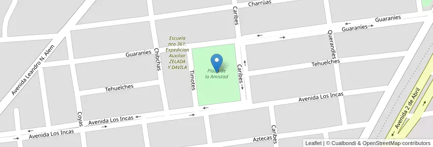Mapa de ubicacion de Plaza de la Amistad en アルゼンチン, ラ・リオハ州, Departamento Capital, La Rioja.