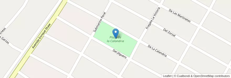 Mapa de ubicacion de Plaza de la Calandria en Argentine, Province De Buenos Aires, Partido De Pinamar.