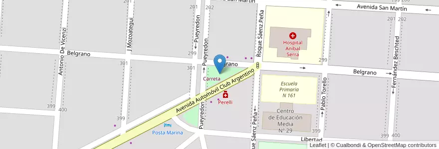 Mapa de ubicacion de Plaza de la Carreta en Argentina, Provincia Di Río Negro, Departamento San Antonio, San Antonio Oeste, San Antonio Oeste.