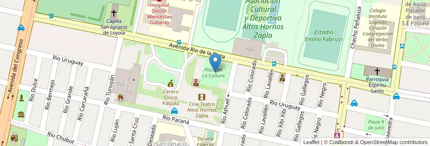 Mapa de ubicacion de Plaza de La Cultura en Argentina, Jujuy, Departamento Palpalá, Municipio De Palpalá.