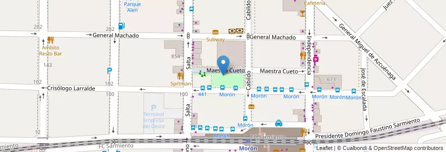 Mapa de ubicacion de Plaza de la Cultura y el Deporte en Argentinië, Buenos Aires, Partido De Morón, Morón.