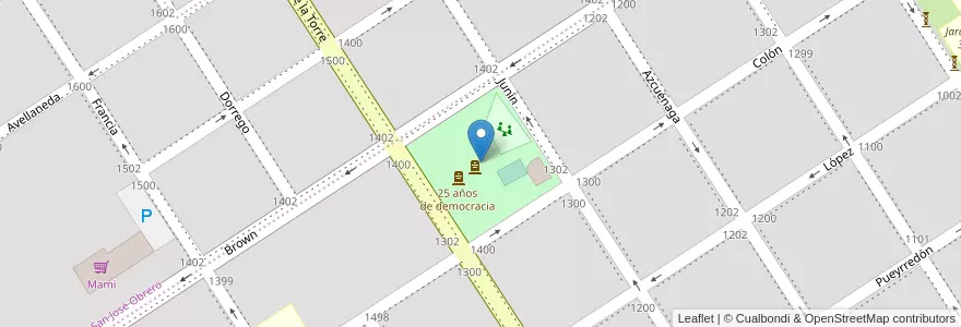Mapa de ubicacion de Plaza de la Democracia en アルゼンチン, サンタフェ州, Departamento General López, Municipio De Venado Tuerto.