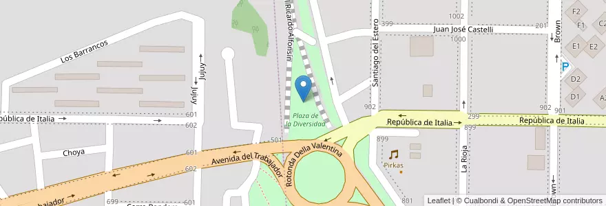 Mapa de ubicacion de Plaza de la Diversidad en Arjantin, Şili, Neuquén, Departamento Confluencia, Municipio De Neuquén, Neuquén.