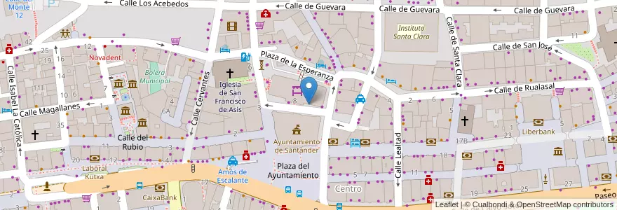 Mapa de ubicacion de Plaza de la Esperanza - Ayuntamiento en Испания, Кантабрия, Кантабрия, Santander, Santander.